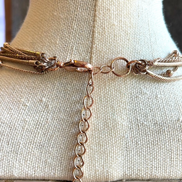 Multistrand Goldtone Necklace - Multiple Different Chain Styles in on necklace! - Picture 8 of 9